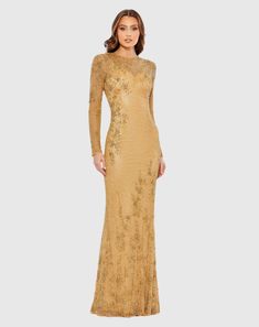 Long Sleeve Embellished Evening Gown Evening Gowns Gold, Formal Dresses Gold, Floral Formal Dress, Vestidos Color Coral, Green Homecoming Dresses, Gown Gold, Vestidos Color Rosa, Black Tie Wedding Guests, Floral Dress Formal