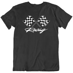 Great shopping ideas for Car Racing Flags Drag Strip Checkered Auto Hot Rod Speed Race T Shirt Gift New, Mens Shirts Black Racing T-shirt With Letter Print, Black Racing Style T-shirt With Letter Print, Black Racing Style T-shirt With Logo Print, Black Racing Tops With Logo Print, Racing Style Cotton T-shirt With Letter Print, Drag Strip, Car T Shirt, Print On Demand Products, Shopping Ideas