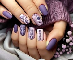 Click and learn how to generate nails designs like this using ai Purple Nail Art, Pretty Nail Art Designs, Fall Nail Art, Pretty Nail Art, Autumn Nails, Fall Nail Designs, Floral Nails, Fabulous Nails, Purple Nails