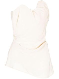 ivory white ruched detailing asymmetric neck concealed rear zip fastening strapless asymmetric hem Wide Leg Jeans Cropped, Straight Leg Jeans Men, Square Toe Shoes, Rachel Gilbert, Mens Bucket Hats, Chunky Loafers, Chelsea Boots Men, Blouse Price, Fur Coats Women