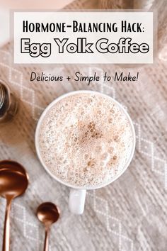 This egg yolk coffee recipe is delicious, creamy, easy to make, and hormone-healthy! It's full of protein and healthy nutrients that nourish the body. Egg yolk coffee is trending and this is your sign to try it today! Egg Yolk Coffee, Hormone Balancing Recipes, Foods To Balance Hormones, Balance Your Hormones, Balance Hormones, Coffee Drink Recipes, Coffee Recipe, Balanced Meals, Love Coffee