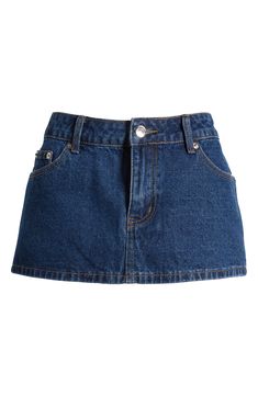 An on-trend low-rise cut defines this nonstretch denim skirt that pairs well with almost anything. 100% cotton Machine wash, dry flat Imported Low Rise Denim Skirt, Long Denim Skirt Outfit, Quoi Porter, Denim Skirt Outfits, Fits Clothes, Really Cute Outfits, Cute Skirts, Lookbook Outfits, Denim Mini Skirt