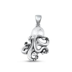 Sterling Silver High Polished Octopus Pendant Oxidized Beach Charm. 925 New Jewelry Female Unisex All our silver jewelry is crafted from .925 silver also commonly referred to as sterling silver. Sterling silver is the standard for beautiful high-quality silver jewelry and cannot be replicated by lower priced silver plated jewelry. It is 92.5% pure silver, mixed with alloys to add strength and durability to stand the test of time. Keep your fine jewelry shiny and elegant by storing it properly. Jewelry needs to be stored in a dry area, preferably away from air in a jewelry box or plastic bag. Avoid exposure to harsh chemicals. Use a polishing cloth to remove tarnish build-up over time. Size: One Size.  Age Group: adult. Octopus Pendant, Tarnish Remover, Silver Plated Jewelry, New Jewelry, Plated Jewelry, Pure Silver, Plastic Bag, Octopus, Womens Watches