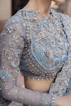 Ice Blue Wedding Dress, Lehenga Choli Pakistani, Sky Blue Lehenga, Ice Blue Dress, Blue Lehenga Choli, Sky Blue Weddings, Blue Colour Dress, Sky Blue Dress, Latest Bridal Dresses