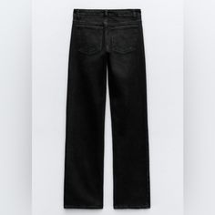 Black Low Rise Straight Fit Zara Jeans 99% Cotton 1% Elastane Zara Black Straight Leg Jeans, Zara Black Jeans For Workwear, Zara Black Jeans For Work, Black Zara Jeans For Spring, Zara Black Jeans For Spring, Zara Black Mid-rise Jeans, Zara Jeans, Walker Boots, Jeans Color