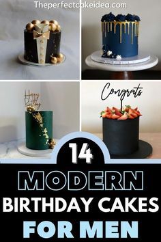 modern birthday cakes for men with the words modern on them