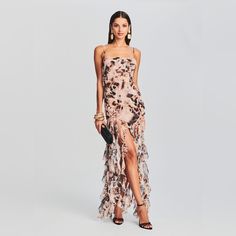 Show Off Your Wild Side With Our Aria Dress. This Cheetah Print Dress Features Adjustable Barely-There Straps And An Asymmetrical, Twist-Fringed Hem. Shown Here In Vintage Cheetah. 100% Polyester Aria Dress, Cheetah Print Dress, Bow Detail Dress, Fitted Skirt, Brown Fashion, Asymmetrical Dress, Tulle Dress, Cheetah Print, Sequin Dress