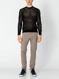 Dare to stand out with our See Through Fishnet Muscle Fit Shirt, the epitome of rebellious style and confidence. Crafted from high-quality fishnet fabric, this shirt offers a unique blend of sensuality and streetwear flair. Designed to showcase your physique, the muscle fit silhouette hugs your body in all the right places, accentuating your muscular build and adding a touch of allure to your look. The see-through nature of the fishnet fabric adds an element of mystery and intrigue, allowing you Fishnet Fabric, Knitwear Fashion, Workout Shirts, Black Shirt, Knitwear, Street Wear, Confidence, High Quality, Fabric