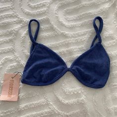 Super Cute Top Just Too Small On Me! Brand New W Tags. Could Also Fit A 4 As Seen On Emma Chamberlain Blue Swim Bra For Summer, Blue Summer Bra For Vacation, Blue Summer Bra For Poolside, Blue Beachwear Bra For Swimming, Summer Beachwear Blue Bra, Fitted Blue Bra For Pool, Blue Summer Vacation Bra, Blue Bra For Poolside And Summer, Summer Poolside Blue Bra