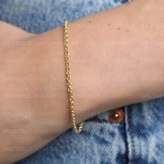 "All Our Jewelry Is MADE OF 100% REAL GOLD  14K Yellow Gold Round Link Bracelet, 2.5MM Thick, 7\" Inch, Real Gold Bracelet, Women  Click For All Our ON SALE items https://www.etsy.com/shop/BrusselsGoldNYC?ref=seller-platform-mcnav§ion_id=1  ⭐ ITEM DETAILS:  ► Metal : 14K Yellow Gold ► Solid/ Semi-Solid: Semi-Solid ► Width: 2.5 MM ► Length: 7 IN ► Closure: Lobster claw  ⭐ SHIPPING: ► ALL OUR JEWELRY ARE SHIPPED FROM NEW YORK CITY ►FREE SHIPPING on all orders in the US. ► We ship INTERNATIONALLY.  Buyer is responsible for duties and taxes. ► Please send us a contact number for international orders  ⭐ RETURN & EXCHANGE: ► No Hassle, Full refund or exchange within 30 days of receipt of purchase. Please contact me within 14 days upon receipt of item. ► Item must be in new condition with no dent Dainty Gold Bracelets With Diamond Cut, Gold Diamond Cut Tennis Bracelet For Everyday, Gold Tennis Bracelet With Diamond Cut For Everyday Wear, Yellow Gold Diamond Bracelet With Bracelet Strap, Yellow Gold Diamond Bracelet With Strap, Dainty Yellow Gold Tennis Bracelet With Jubilee Style, Dainty Yellow Gold Jubilee Tennis Bracelet, Gold-colored Sterling Silver Bracelet, Classic Yellow Gold Beaded Jubilee Bracelet