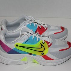 Nike Womens Alphina 5000 Colorful Running Training Ck4330 100 Size 11.5 No Lid Multicolor Lace-up Running Shoes For Spring, Sporty Rainbow Sneakers With Branded Insole, Modern Multicolor Sneakers For Sports, Multicolor Round Toe Running Shoes For Spring, Multicolor Running Shoes For Spring, Casual Multicolor Running Shoes For Spring, Multicolor Spring Running Shoes, Spring Multicolor Running Shoes, Nike Rainbow Low-top Sneakers