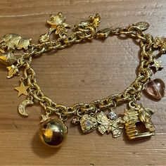 Kirk Folly: Vintage Bee Honey Comb , Butterfly. Bears, And Chime Sound Ball Gold Plated Charm Bracelet About / Approximately 8” Inch Bracelet. Sold As Is No Returns Or Refunds. It’s It Preowned Has Not Been Worn. All Sales Are Final Very Mystical And Charming Chime Ball Is Unique To Wear . Kirks Folly Jewelry, Dangle Bracelet, Kirks Folly, Vintage Bee, Bee Honey, Vintage Charm Bracelet, Gold Charms, Gold Charm, Comfy Outfits