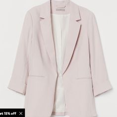 H&M Oversized (Size Small) Light Pink Blazer H&m Pink Outerwear For Spring, H&m Pink Spring Outerwear, Pink H&m Outerwear For Spring, H&m Pink Outerwear For Fall, Pink H&m Outerwear For Fall, H&m Casual Summer Outerwear, Chic Summer Outerwear By H&m, Light Pink Blazer, Light Pink Blazers