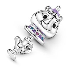 Be our guest and help yourself to this Disney Beauty and the Beast Mrs. Potts and Chip Dangle Charm. Featuring two of the most unforgettable characters from Disney's Beauty and the Beast, this sterling silver Mrs. Potts-shaped charm features an adorable little Chip swinging from the base. Both characters are brought to life with lilac, blue and pink hand-applied enamel details. The sweet charm will add heartwarming cheer to every look. Mrs Potts And Chip, Mrs Potts, Disney Belle, Lilac Blue, Charms Pandora, Bracelets Women, Be Our Guest, Pandora Disney, Bracelet Pandora