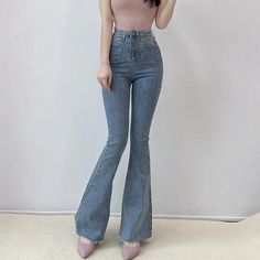 Women Flare Jeans, Cutbray Jeans, Mermaid Pants, Retro Trousers, Flair Pants, Flare Jeans Outfit, Womens Flare Jeans, Best Jeans For Women, Stretch Denim Pants