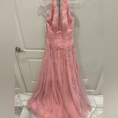 Pink Jovani Couture Evening Gown 75% Off Retail. Great Condition! Pink Floor-length Evening Dress With Lace Bodice, Floor-length Bridesmaid Dress With Lace Bodice, Floor-length Evening Dress With Lace Bodice For Gala, Pink Formal Gown With Lace Bodice, Floor-length Lace Bodice Evening Dress For Gala, Floor-length Ball Gown With Lace Bodice For Gala, Formal Pink Gown With Lace Bodice, Lace Bodice Floor-length Ball Gown For Gala, Pink Ball Gown With Fitted Bodice For Formal Occasions