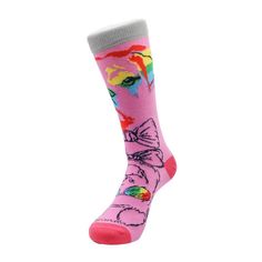 This Dog is cool, colorful and tie dye. A fun vibrant pair of socks that is also a great gift. These are sure to bring a smile and help you stand out. All you need is an appreciation for style. 85% Cotton, 10% Nylon, 5% Spandex Rainbow Dog Design High quality fabric that will not rip or tear - Very Comfortable. Best if washed in cold water. With your purchase, the Sock Panda donates socks to someone in need. Thank you Playful Pink Socks For Gifts, Playful Pink Socks For Gift, Pink Novelty Socks For Gift, Fun Pink Socks For Winter, Fun Pink Socks For Stocking Stuffers, Pink Cotton Socks For Stocking Stuffers, Rainbow Dog, Fun Socks, Dog Socks