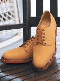 The Bermuda Buck in Tan - The Ben Silver Collection Classic Leather Shoes With Suede Lining For Derby, Classic Leather Shoes With Suede Lining And Plain Toe, Ben Silver, Crockett And Jones, Saddle Shoes, Silver Collection, Shoes Sport, Mens Fall, Goodyear Welt