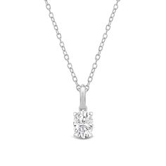 This solitaire pendant has the perfect mix of style and simplicity. The high-quality diamond in oval shape is secured by four prongs. It gently drops from a white gold bail with a knife-edge detail. Diamond Solitaire Pendant, Solitaire Pendant, Lab Created Diamonds, Quality Diamonds, Diamond Solitaire, Oval Shape, Lab, White Gold, Pendant