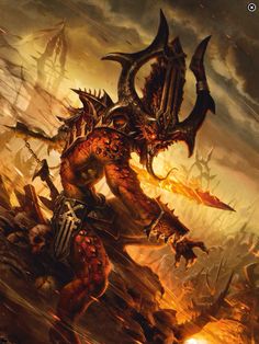 the cover art for warhammer's game workshop, featuring an image of a demonic demon