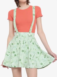 Disney Princess And The Frog Icons Suspender Skirt Princess And The Frog Icons, Toddler Aesthetic, Frog Outfits, Frog Fashion, Disney Princess And The Frog, Frog Witch, School Disco, Frog Dress, Froggy Stuff