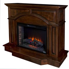 an image of a fireplace that is in the middle of it's mantles