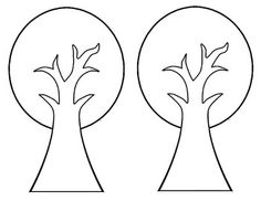 two trees are shown in the shape of circles