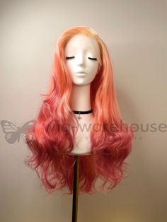 Synthetic lace wig | Long Curly -Pink / Peach Cap Size: Average Do you want an affordable way to change your look in an instant? Our synthetic hair wigs are your best option. Synthetic wigs help you access a wide variety of exciting colours and styles without damaging or straining your natural hair or breaking the bank. These synthetic hair wigs are made from premium quality material designed to look and feel just as lustrous and bouncy as your natural hair. With proper maintenance, our syntheti Lace Fronts, Synthetic Lace Wigs, Quality Wigs, Pink Peach, Long Curly, Lace Wig, Material Design, Synthetic Wigs, Hair Wigs