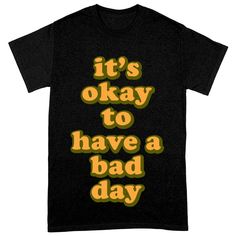 It's Ok Heavy Cotton T-Shirt - Positive Tee Shirt - Motivational T-Shirt - Blue Force Sports Funny Black T-shirt With Graphic Print, Black Relaxed Fit T-shirt With Funny Text, Funny Text Print T-shirt For Everyday, Funny Black Slogan Top, Funny Black Tops With Slogan, Vintage Black Top With Funny Print, Black T-shirt With Funny Text In Relaxed Fit, Black Graphic Tee With Funny Print, Black Screen Print T-shirt For Everyday