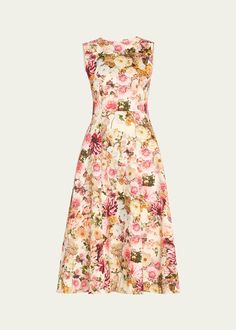 Adam Lippes Eloise Floral Print Cotton Twill Midi Dress Floral Print A-line Midi Dress With Fitted Bodice, Floral Print Fitted Bodice A-line Midi Dress, Fitted Bodice A-line Midi Dress With Floral Print, Cotton Floral Print Dress With Fitted Bodice, Floral Print Cotton Midi Dress With Fitted Bodice, Cotton Floral Print Fit And Flare Dress, Floral Print Midi Sleeveless Dress For Daywear, Elegant Sleeveless Floral Dress For Daywear, Floral Print Knee-length Sleeveless Day Dress