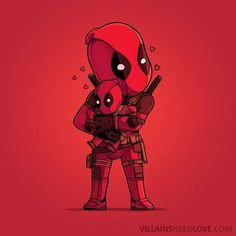 The deadpool chibi has a #deadpool  chibi!! Dead Pool, Disney Channel, Need Love, Nachos, Cute Illustration, Disney Art, Love Art, Marvel Comics, Cute Cartoon