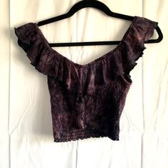 American Eagle Ruched Black And Purple Tie Dye Crop Top. Xs. Nwt So Cute!! Summer Purple Smocked Top With Smocked Bodice, Purple Smocked Top With Smocked Bodice For Summer, Fitted Sleeveless Bohemian Smocked Top, Fitted Purple V-neck Crop Top, Fitted V-neck Purple Crop Top, Casual Purple Top With Smocked Bodice, Casual Purple Smocked Top, Fitted Purple Smocked Top, Purple Ruched Top For Summer