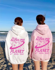 A reminder to others who runs this world ;) -- Alpha Phi's of course! Soft, cute, and trendy, this Alpha Phi sorority hoodie will quickly become your go-to cozy sweatshirt! Use the drop downs to specify your desired hoodie color and select your size (SM-4XL). This listing is for Alpha Phi. Please use our search bar or side bar on our main page to find this design in your organization. If you do not see your organization, please send us a message and we can customize any design for you. Thank you! ♥ SIZING ♥ Unisex Sizing- For a more feminine, fitted look we recommend getting your size. For a more oversized look, we recommend sizing up. ♥ SHIP TIME ♥ Items may take up to 7 business days to process before shipping. Shipping time is (on average) an ADDITIONAL 2-5 business days. Shipping times Alpha Epsilon Phi, Sigma Delta Tau, Theta Phi Alpha, Sorority Sweatshirts, Phi Sigma Sigma, Alpha Sigma Tau, Delta Phi Epsilon, Side Bar, Kappa Kappa Gamma