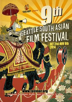 Film Festival Poster, Seattle City, Asian Film, Portfolio Images, Agency Website, Festival Poster, Promotional Image, Indian Inspired, Festival Posters