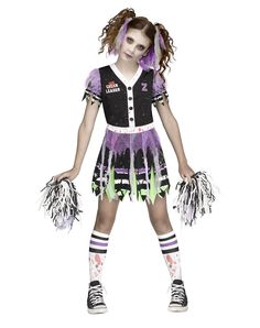 #fashion, #style, #outfitinspiration, #beauty Zombie Cheerleader Costume For Kids, Zombie Princess Costume, Girls Zombie Cheerleader Costume, Scary Girl Costumes, Cheerleader Costume Kids, Sprit Halloween, Zombie Cheerleader Halloween Costume, Girl Zombie Costume, Zombie Cheerleader Costume