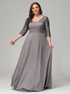 Silver Plus Size Bridesmaid Dress, Plus Size Bridesmaid Dresses, Silver Bridesmaid Dresses, Evening Gowns With Sleeves, Plus Size Bridesmaid, Bridesmaid Dresses Plus Size, Lace Bridesmaid Dresses, Plus Size Wedding, Dress Purchase