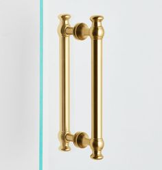 an image of a gold door handle on a white wall