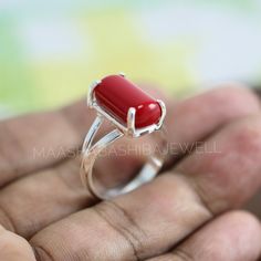 "Red Coral Ring, 925 Sterling Silver Ring, Boho & Hippie Ring, Handmade Ring, Red Coral Gemstone Women Ring, Gift For Her, Red Corel Jewelry SHOP LINK:- https://www.etsy.com/shop/MaaShabashibaJewell?ref=seller-platform-mcnav 》D E T A I L S《 Gemstone: Red Coral Gem Color: Red Metal: 925 Sterling Silver Purity: 925 Parts Per 1000 Setting Type: Prong Set Silver Polish: High Ring Size: All Size Available Please note that there Can be slight variations in stone texture and color shades in the actual Coral Stone Ring Design For Women, Red Stone Ring Women, Red Coral Ring Design Women, Red Gemstone Rings In Sterling Silver, Red Sterling Silver Ruby Ring, Sterling Silver Ruby Ring With Gemstone, Red Sterling Silver Ring Gift, Red Sterling Silver Ruby Ring Hallmarked, Sterling Silver Hallmarked Red Ruby Ring