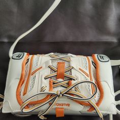 Beautiful Unique , Evening / Day Balenciaga Bag Never Used Brand New Can Be Used As A Clutch Or Cross Body. White Balenciaga Bag, Balenciaga Velo, Balenciaga Mini City Bag, Balenciaga Mini City, Balenciaga Purse, Balenciaga Tote, Crocodile Purse, White Balenciaga, Balenciaga Logo