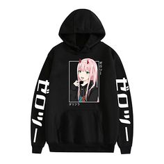 Gender:Men's,Women's,Couple's,Unisex; What's in the box:Hoodie; Types:Manga,Cartoon,Anime,Hoodie; Style:Party,Cosplay; Material:100% Polyester; Age Group:Adults'; Characters:02,Zero Two; Cosplay Works:Darling in the Franxx; Pattern:Anime; Design:Kawaii,Graphic,Harajuku; Sleeve Type:Bishop Sleeve; Listing Date:02/28/2022; Production mode:External procurement; Clothing Length:; Bust:; Shoulder Width:; Sleeve Length:; Print Type:Hot Stamping Harajuku Hooded Sweatshirt With Letter Print, Casual Hooded Sweatshirt With Anime Print, Kawaii Long Sleeve Hoodie With Letter Print, Harajuku Hooded Top With Letter Print, Anime Style Hoodie For Winter Cosplay, Anime Style Hoodie For Cosplay In Winter, Anime Hoodie For Cosplay In Winter, Kawaii Hooded Sweatshirt For Streetwear, Casual Anime Print Hoodie Sweatshirt