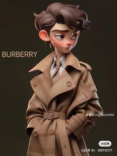 a cartoon character in a trench coat and tie with the words be berry on it