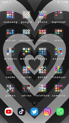 the heart is surrounded by many different icons