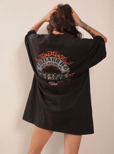 Vintage black oversized Harley Davidson Tee "Shift Happens" 100% Cotton Size 2XL Fall Graphic Print Drop Shoulder T-shirt, Black Drop Shoulder Top With Graphic Print, Fall Drop Shoulder T-shirt With Graphic Print, Oversized Graphic Print Shirt For Fall, Oversized Black Drop Shoulder Top, Oversized Black Tops For Fall, Oversized Black Top For Fall, Oversized Crew Neck Shirt For Fall, Fall Batwing Sleeve Relaxed Fit T-shirt