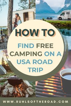 the words how to find free camping on a usa road trip