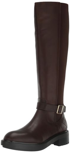 PRICES MAY VARY. Make your style a notch above the rest wearing the Steve Madden Georgi Boots. Featuring a knee-high silhouette, the round toe pair features leather upper construction with ankle buckled strap and zippered side closure. Synthetic lining and insole. Stacked heels. Synthetic rubber outsole. Imported. Leather Knee-high Riding Boots, Knee-high Boots With Buckle Closure For Work, Knee-high Riding Boots With Buckle Closure, Workwear Boots With Buckle Closure, Brown Buckle Closure Knee-high Boots For Work, Brown Knee-high Boots With Buckle For Work, Classic Boots With Buckle Closure And Medium Width, Workwear Knee-high Boots With Buckle Closure, Fall Office Boots With Buckle Closure