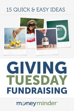 a flyer for giving tuesday fundraisers with images of cakes and cupcakes on it