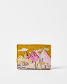 Desert Sunset Yellow Card Holder | Oliver Bonas Summer Shoes Sandals Heels, Summer Shopping Outfit, Garden Party Outfit, Sunset Yellow, Summer Shoes Sandals, Yellow Card, Desert Scene, Desert Sunset, Card Sleeves