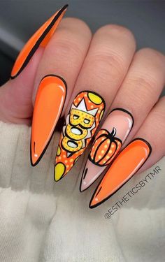 We rounded up the best halloween nail designs that are trending, from French manicures to textured nails to chrome finishes and more. Pop Art Nails, Halloween Acrylic, Nail Art For Beginners, Nail Stuff