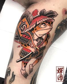 Japanese Leg Tattoo, Japanese Frog, Frog Tattoo, Japan Tattoo Design, Frog Tattoos, Tattoo Collection, Traditional Japanese Tattoos, Japanese Sleeve Tattoos