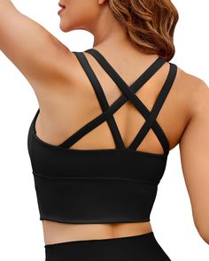 PRICES MAY VARY. Strappy Sports Bra for Women: Double straps design of this open back workout top can reduce the pressure on your shoulder. Running sports bra with wide straps provides fixation and not easy to slide down. Strappy design of backless workout crop top provides extra ventilation and also beautify your back curve. High Support Sports Bra: This tank top with built in bra for overall support and convenient adjustment. High impact sports bras for women keeps everything in place without Open Back Workout Top, High Impact Sports Bras, Running Sports Bra, Bra For Women, Strappy Sports Bras, Workout Crop Top, Yoga Bra, Running Sports, Back Workout